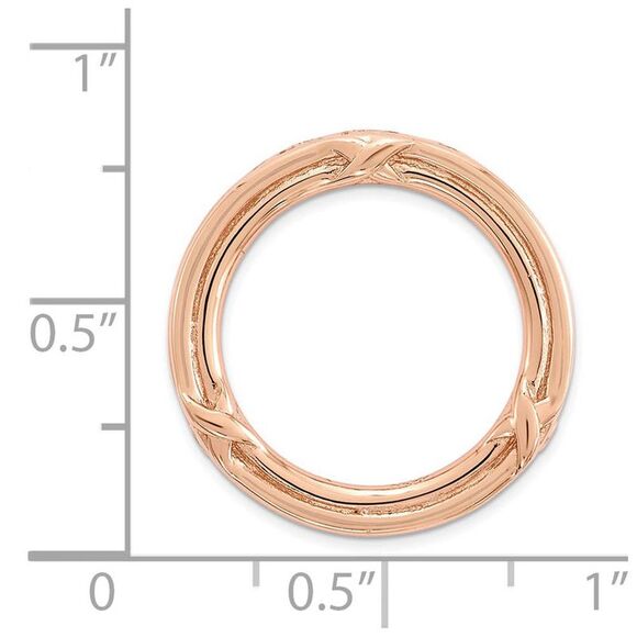Rose-Tone Sterling Silver Stackable Medium Grooved X Slide, 20mm - Picture 3 of 4